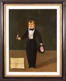 Horacio Rentería Rocha, Portrait of a Young Boy with Bird, Oil on Linen