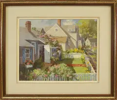 Summer Street Nantucket by Helen Sharp Potter, circa 1987, Oil on Canvas, offered Aug 2023