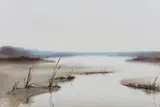 Hummock Pond by Doris and Richard Beer, Watercolor on Paper, offered Aug 2023