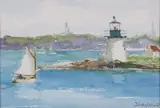 David Lazarus, Brant Point, Nantucket, Watercolor on Paper
