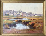 Anne Ramsdell Congdon, View of Town of Nantucket from Monomoy Creeks