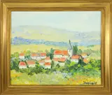 Renée Théobald, Petit Village Pres Des Vosges, Oil on Linen