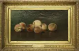 Lemuel Wilmarth, Tabletop Peaches, Oil on Canvas Still Life