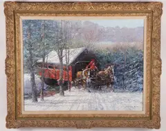 Winter Chores by John Charles Terelak, circa 1986, Oil on Canvas, offered Aug 2023