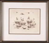 John F. Lochtefeld, Lively on a Crowded Sea, Etching