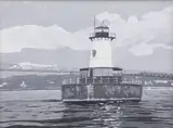 John Austin, Borden Flats Lighthouse, Tempera on Artist Board