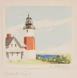 Sankaty Light by Doris and Richard Beer, Watercolor on Paper, offered Aug 2023