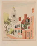 Orange Street by Doris and Richard Beer, Watercolor on Paper, offered Aug 2023