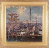 Donald Allen Mosher, Nantucket Harbor, Oil on Canvas