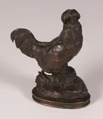 Cain Dark Brown Patinated by Auguste Nicholas, Bronze Polish Crested Cockerel, offered Aug 2023