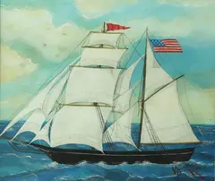 Kolene Spicher, Portrait of an American Ship, Watercolor on Paper