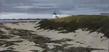 John Austin, Brant Point Lighthouse, Nantucket, Tempera on Artist Board