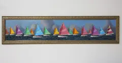 Nantucket’s Rainbow Fleet by Jerome Howes, Oil on Board, offered Jul 2022