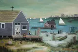Jan L. Munro, Easy Street Landscape, Oil on Canvas-Board