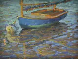 George Thomas, Sails Down, Pastel on Paper