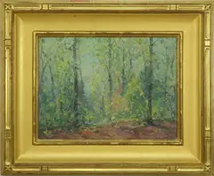 Frank Swift Chase, Spring Woods, Oil on Artist Board