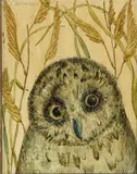 Portrait of an Owl by Elizabeth Saltonstall, Oil on Wood, offered Jul 2022