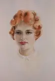 Doris Riker Beer, Portrait of Jane, Watercolor on Paper