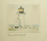 Brant Point Light by Doris and Richard Beer, Watercolor on Paper, offered Jul 2022