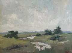 Moors with a Distant Ocean View by David Lazarus, Oil on Canvas, offered Jul 2022