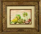 Philippe Augé, Lady in the Leaf Hat with Fruit, Oil on Linen