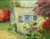 L. Ireland, Blue Door, Oil on Canvas