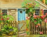 L. Ireland, Nantucket Cottage, Oil on Board