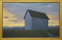 Distant Mountain in the Light by Joan Albaugh, Oil on Board, offered Dec 2022