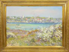 View of Nantucket Town From Monomoy by Jan Pawlowski, Oil on Canvas, offered Dec 2022