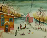 Jan L. Munro, Wintertime in New England, Mixed Media on Archival Rag Paper