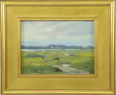 Sunlight Shore by Elle Foley, Oil on Board Titled, offered Dec 2022