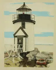Brant Point Lighthouse by Barbara Capizzo, Watercolor on Paper, offered Dec 2022