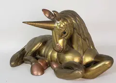 Sergio Bustamante, Brass and Copper Figural Unicorn, Sculpture