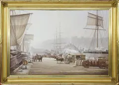 Rodney Charman, San Francisco Wharf in the 19th Century, Oil on Canvas