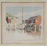 Straight Wharf by Doris and Richard Beer, Watercolor on Paper, offered Apr 2022