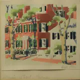 Main Street Houses by Doris and Richard Beer, Watercolor on Paper, offered Apr 2022