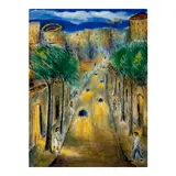Víctor Manuel García Valdés, Calle de noche, tempera and watercolor and brush and ink on paper