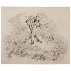 Luis Martínez Pedro, Paisajes, figuras y ritos, 1944, pen and ink on card