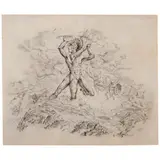 Luis Martínez Pedro, Paisajes, figuras y ritos, 1944, pen and ink on card