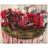 Michel Mirabal, El receso, 2004, mixed media on canvas