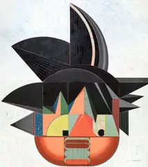 Nestor Arenas, Goku-Structure (from the series Modern Icons), 2025, acrylic on canvas