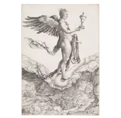 Albrecht Durer, Nemesis (Bartsch 77, Meder, Hollstein 72, Schoch Mende Scherbaum 33), c. 1501, Engraving on laid paper with Small Jug watermark (Meder 158), an exceptionally fine early impression, Meder's second (final) state c (of f)