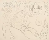 Nu assis, bras gauche sur la tête (Duthuit 473) by Henri Matisse, 1926, Lithograph on japon paper, sold Apr 2025