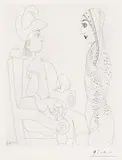 Pablo Picasso, Conquistador et femme marocaine au voile brodé, from Séries 156 (Bloch 1888, Baer 1894)