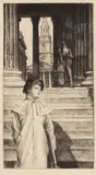 James Tissot, Le Portique de la Galerie nationale à Londres (Wentworth 40), 1878, Etching and drypoint on wove paper