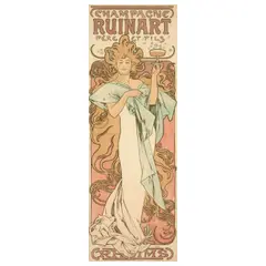 Alphonse Mucha, Champagne Ruinart (Rennert/Weill 16), 1896, Lithograph in colors on two sheets of wove paper (as issued) linen-backed