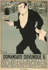 Franz Laskoff, Vino Vermouth Cora, 1901, Lithograph in colors on wove paper