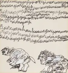 Dwight Mackintosh, Untitled (two figures), unsigned ink on paper