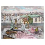Françoise Adnet, Il fait trés chaud / nappe no se, oil on canvas