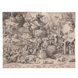 Pieter Bruegel the Elder, Pride (Superbia), from The Seven Deadly Sins (New Hollstein 23, Van Bastelaer 127, Lebeer 20), 1558, Engraving on laid paper, New Hollstein's only state, trimmed to or within the platemark